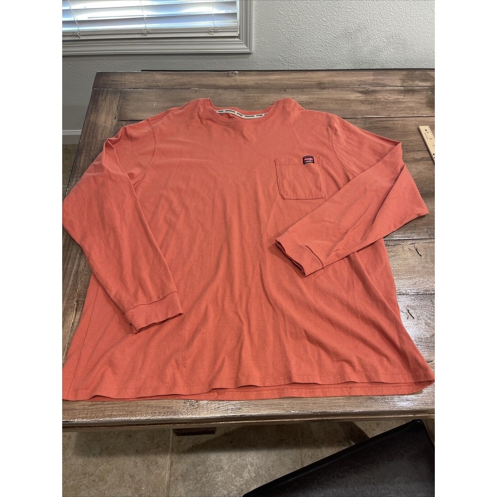 Wrangler Workwear Men's 3XL Sleeve Pullover Pocket Tshirt Orange